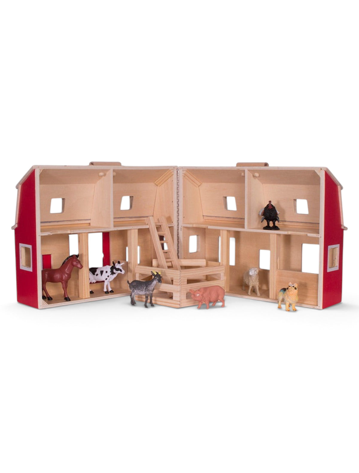 Melissa & Doug Texas Tech Fold-and-Go Barn Play Set – Detail