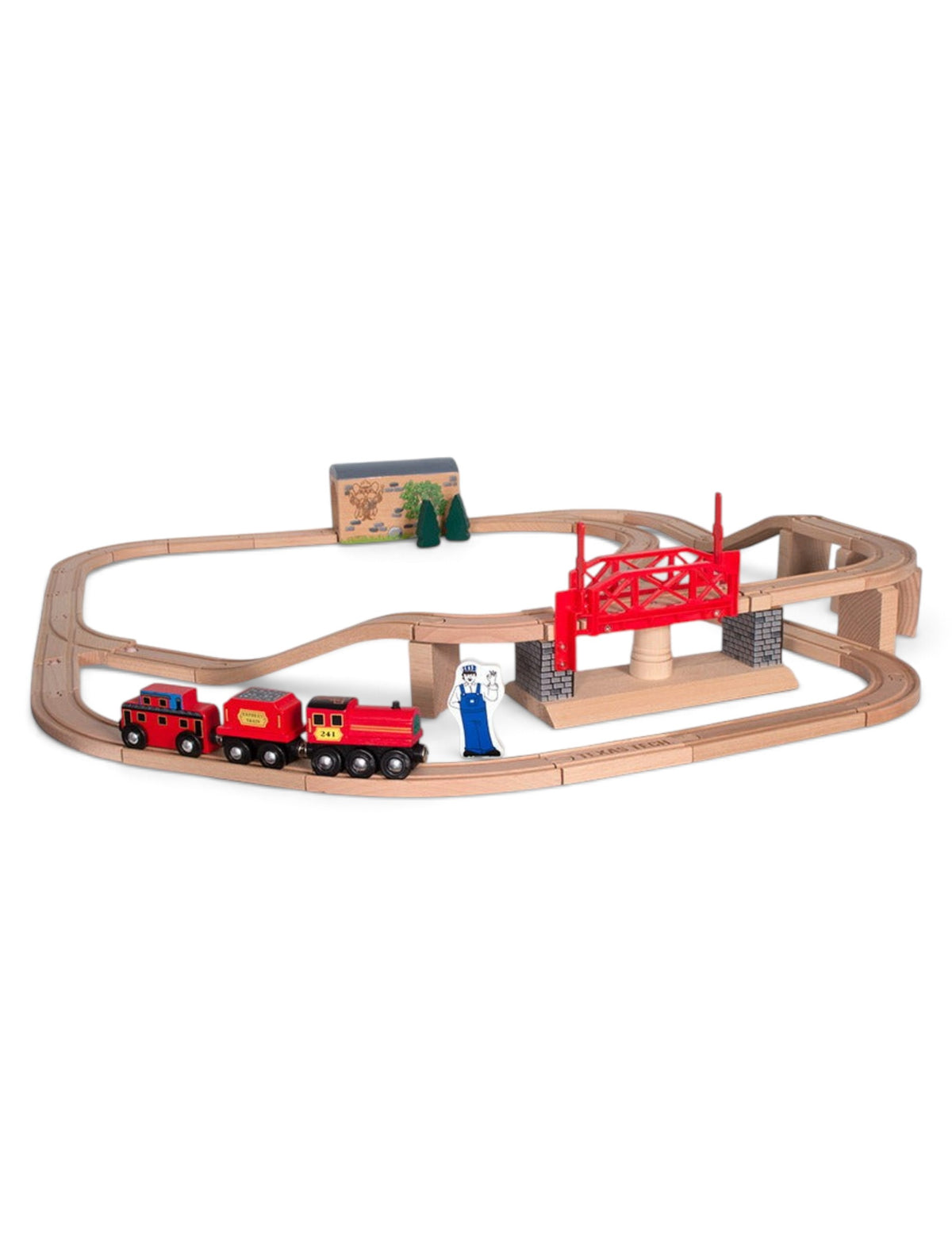 Melissa & Doug Texas Tech Large Swivel Bridge Train Set – Detail