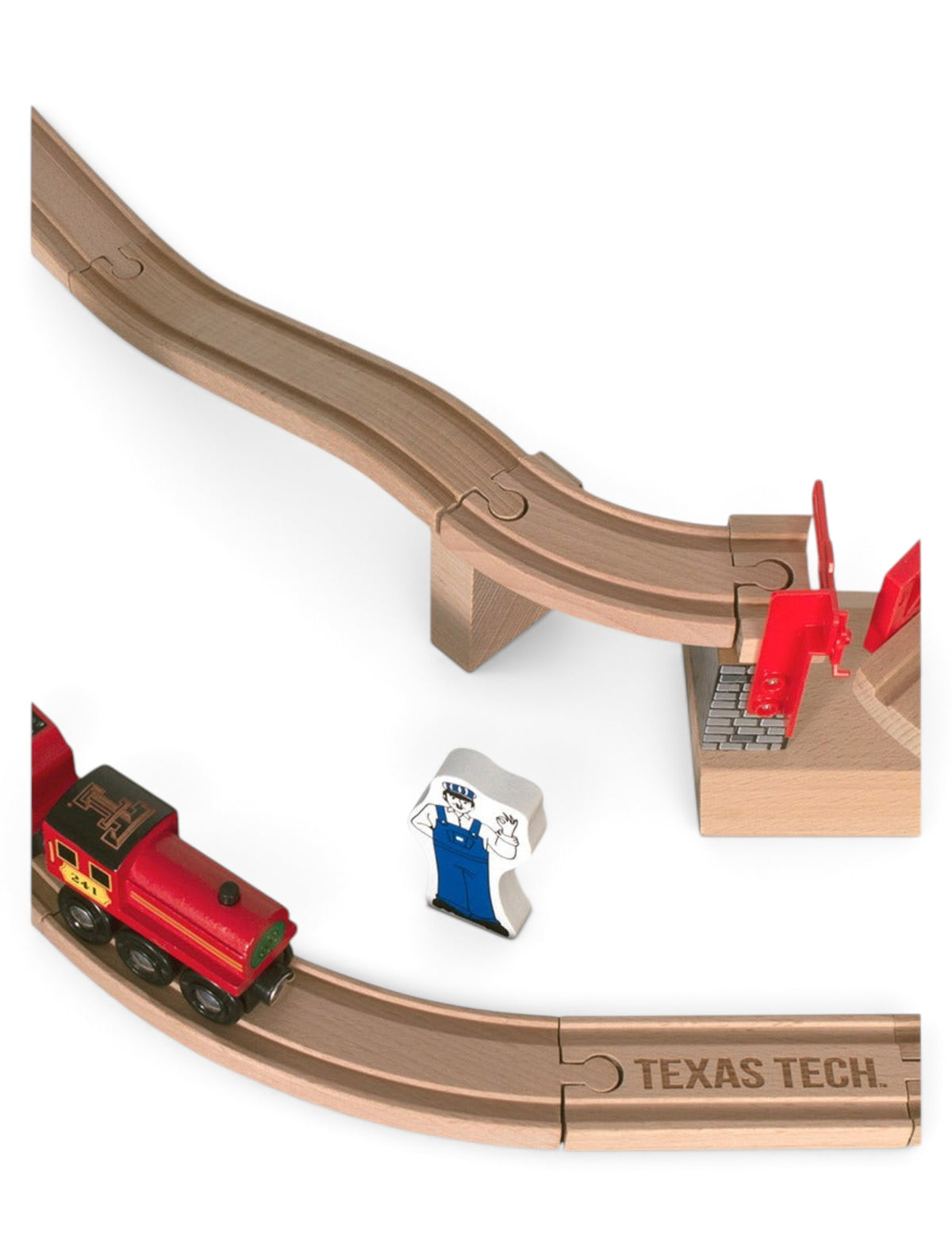 Melissa & Doug Texas Tech Large Swivel Bridge Train Set – Image 4 view