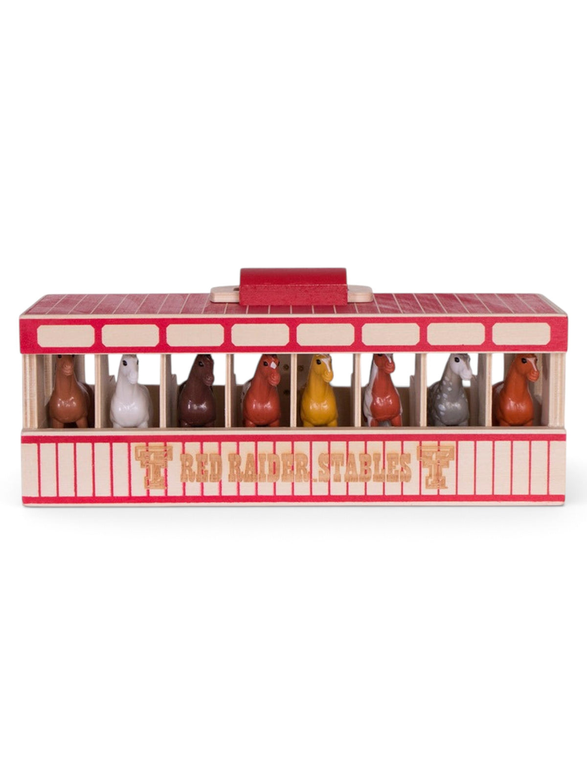 Melissa & Doug Texas Tech Red Raider Horse Stable Play Set – Front view