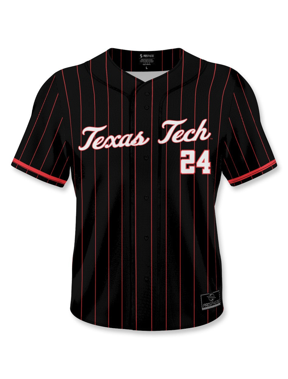 Texas Tech "Canady 24" Softball Black Pinstripe Jersey
