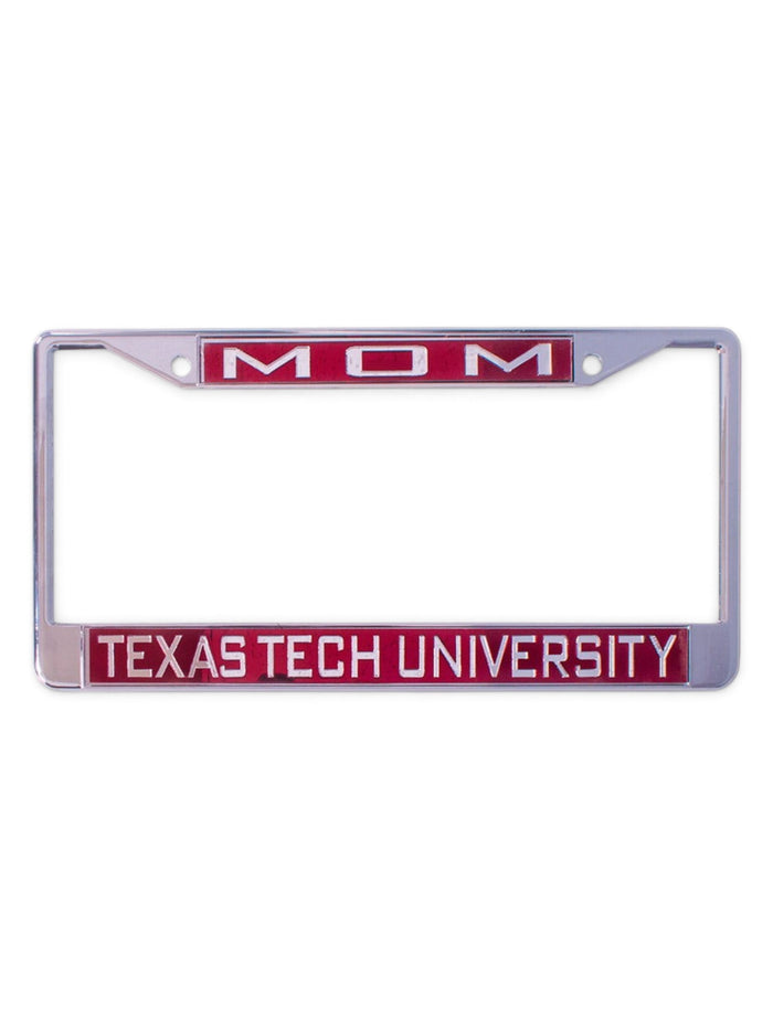 Mom Texas Tech University on Red License Plate Frame – Front view