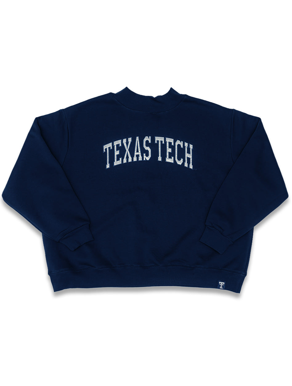 Texas Tech Dark Horse "Varsity Arch" Navy Mock Neck Sweatshirt