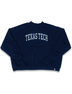 Texas Tech Dark Horse "Varsity Arch" Navy Mock Neck Sweatshirt