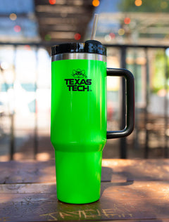 Texas Tech "Raider Red" 2.0 40 oz Neon Green Tumbler with Straw