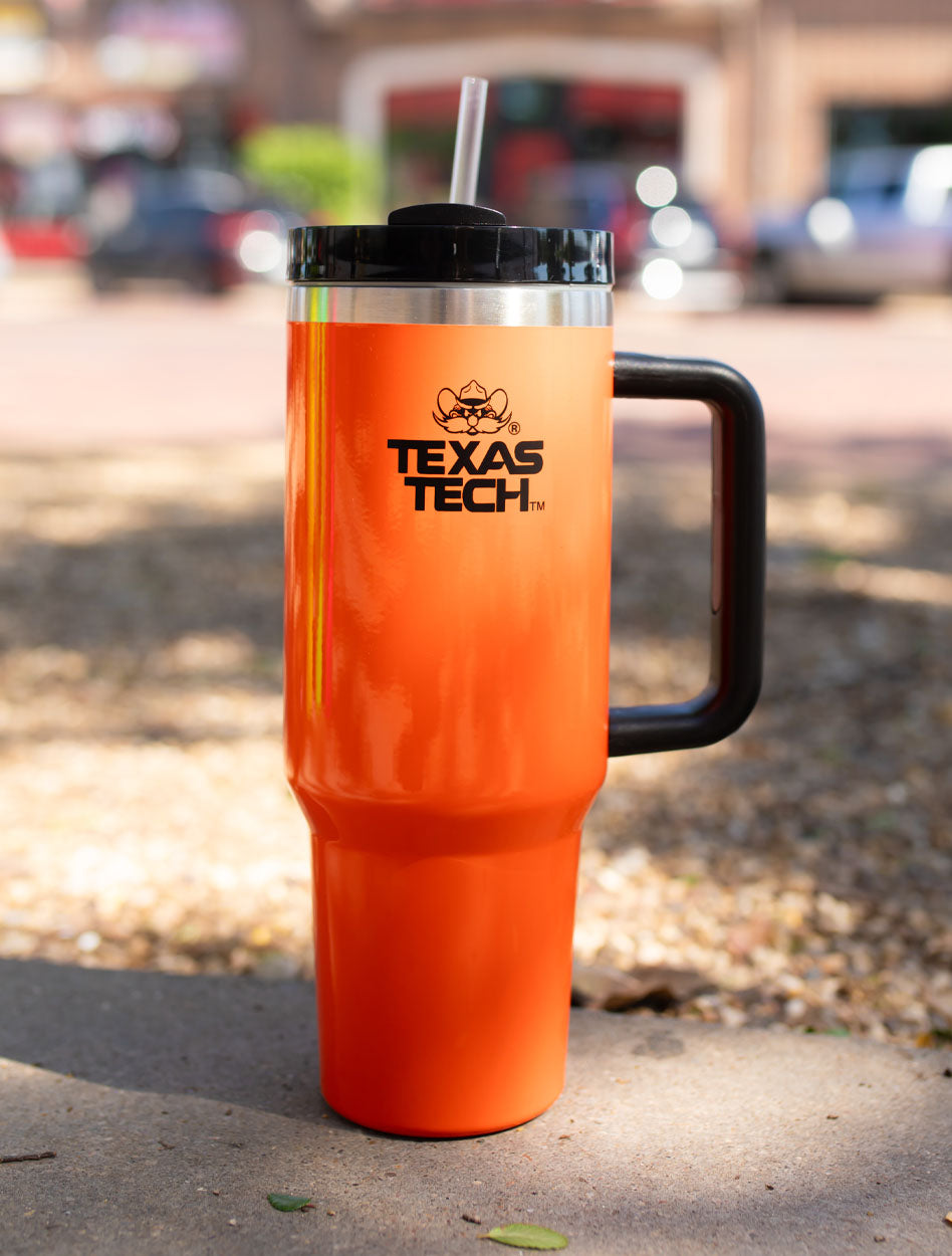 Texas Tech "Raider Red" 2.0 40 oz Neon Orange Tumbler with Straw
