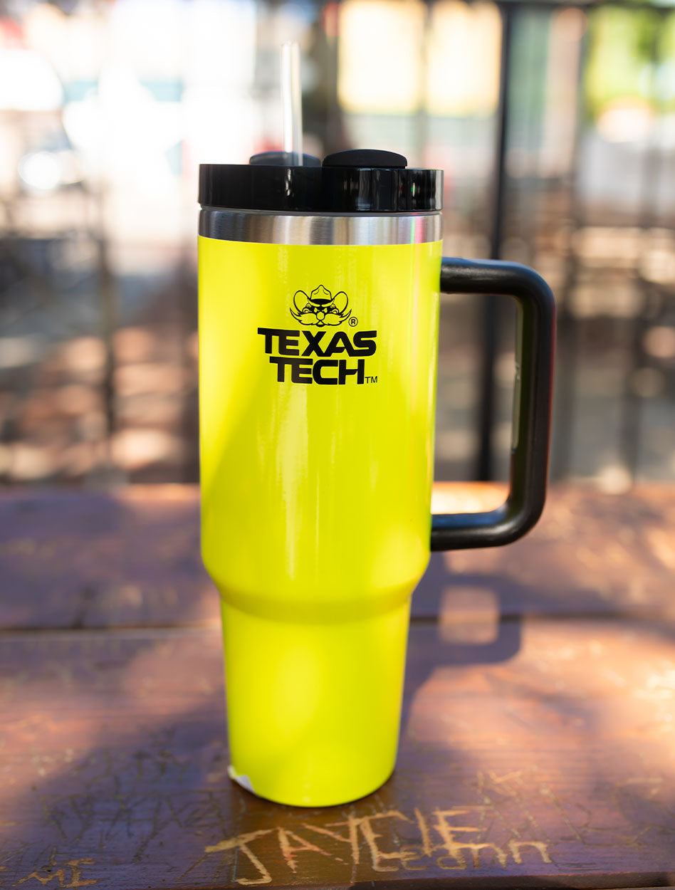 Texas Tech "Raider Red" 2.0 40 oz Neon Yellow Tumbler with Straw