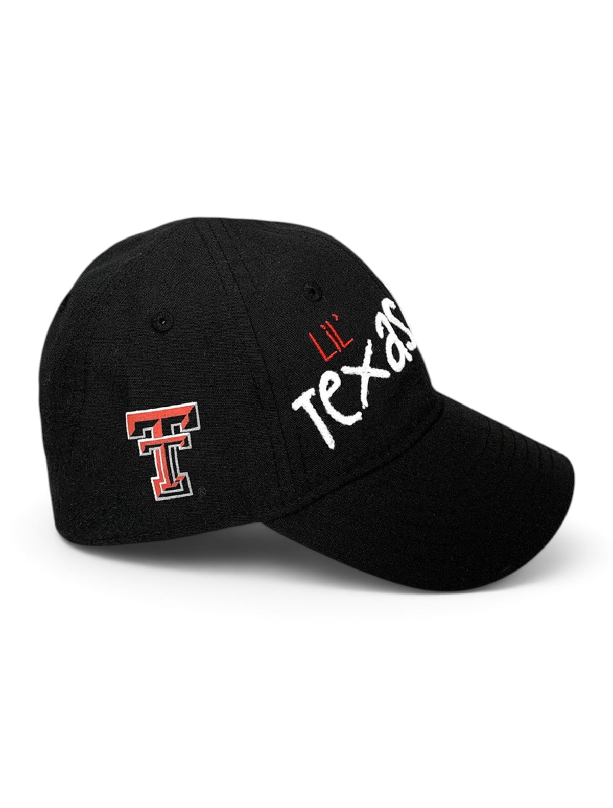 New Era Texas Tech Red Raiders "Lil' Fan" Black Stretch Fit Cap – Side view