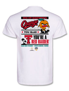 Texas Tech 2025 CFP Orange Bowl - T-Shirt - Orange You Glad - WHITE