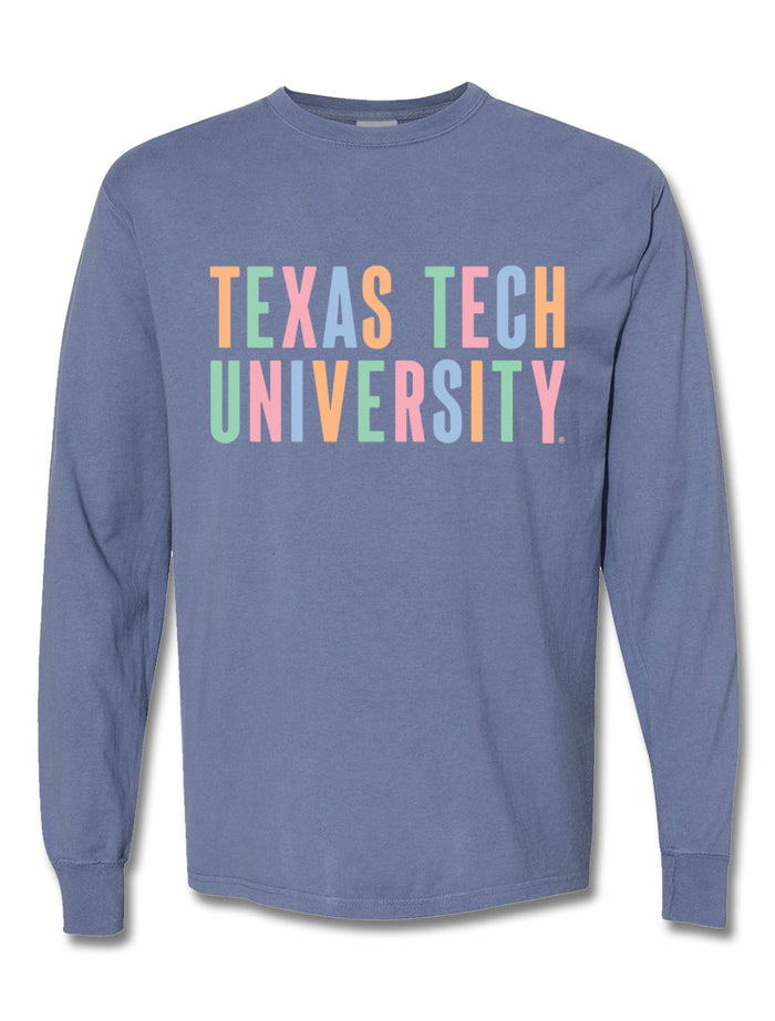 Texas Tech Red Raiders "El Pastel Stacked" Long Sleeve T-Shirt