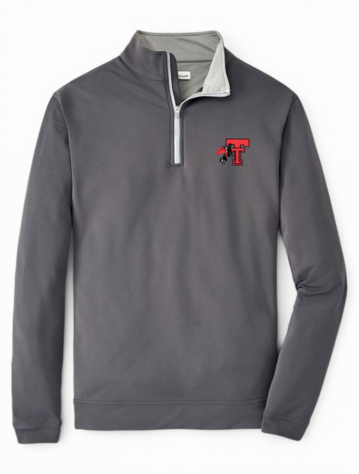 Peter Millar Texas Tech Red Raiders "Horse and Rider" Solid Perth Quarter Zip – Front view