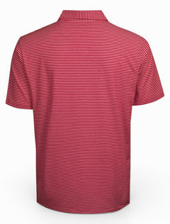 Peter Millar Texas Tech Red Raiders "Major" Mini Double T Pocket Striped Red Polo – Back view