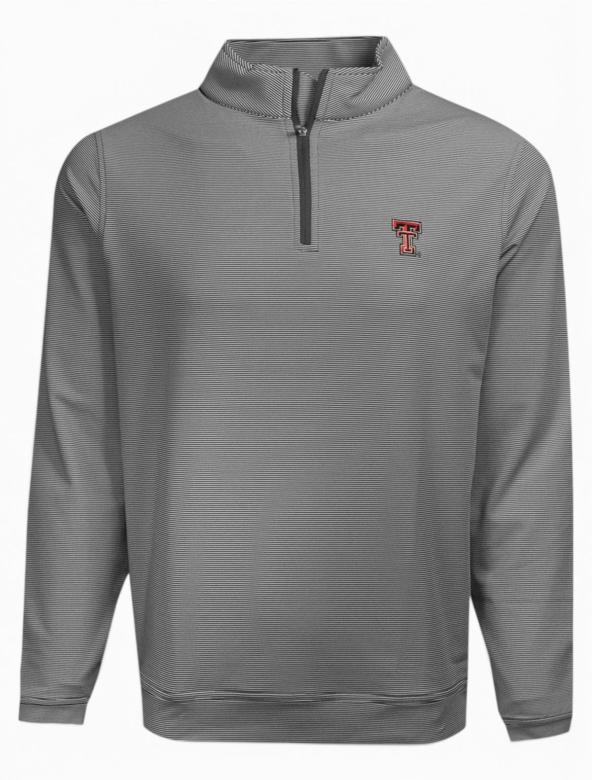 Peter Millar Texas Tech Red Raiders "Perth" Striped 1/4 Zip Pullover – Front view