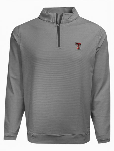 Peter Millar Texas Tech Red Raiders "Perth" Striped 1/4 Zip Pullover – Front view