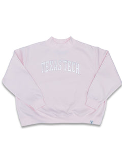 Texas Tech Dark Horse "Varsity Arch" Pink Mock Neck Sweatshirt