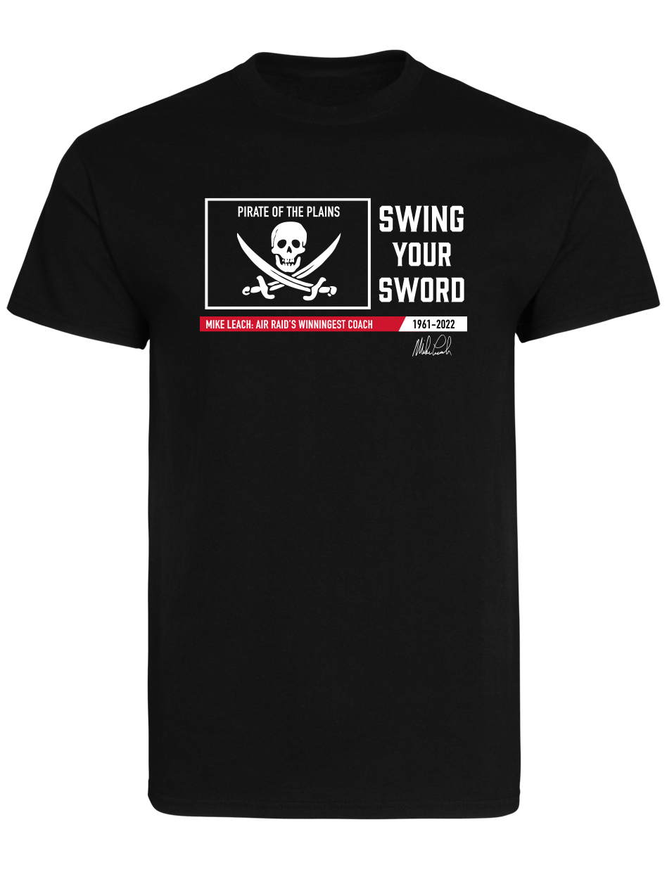 2023 Mike Leach Signature "Swing Your Sword" Black T-Shirt