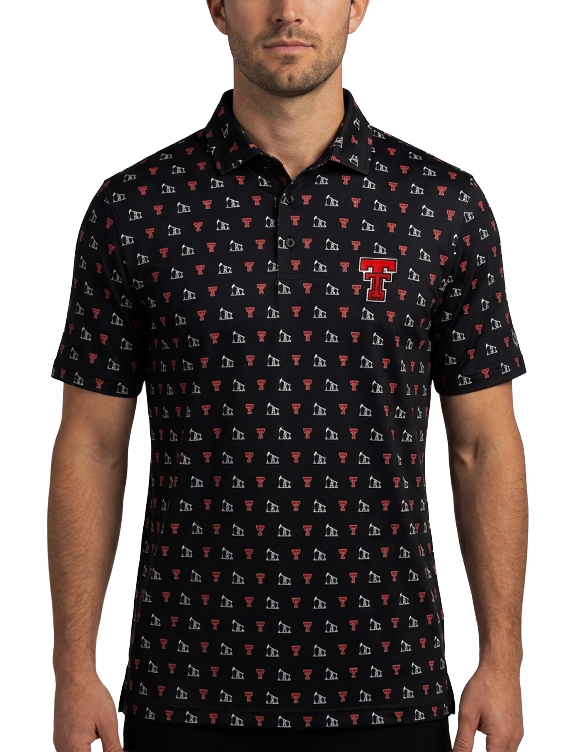 Texas Tech Dark Horse "Pumpjack Mentality" Premium Black Men's Polo