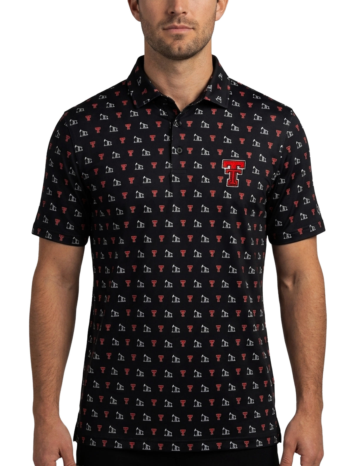 Texas Tech Dark Horse "Pumpjack Mentality" Premium Black Men's Polo