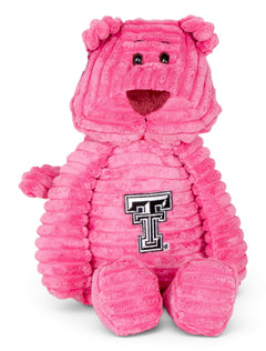 Plush Riblet Pink Cat with Double T – Front view