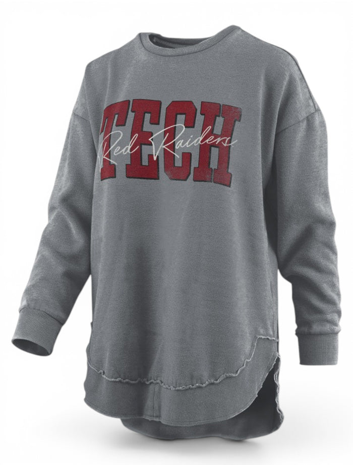 Press Box Texas Tech Red Raiders "Everest" Vintage Poncho Fleece – Front view