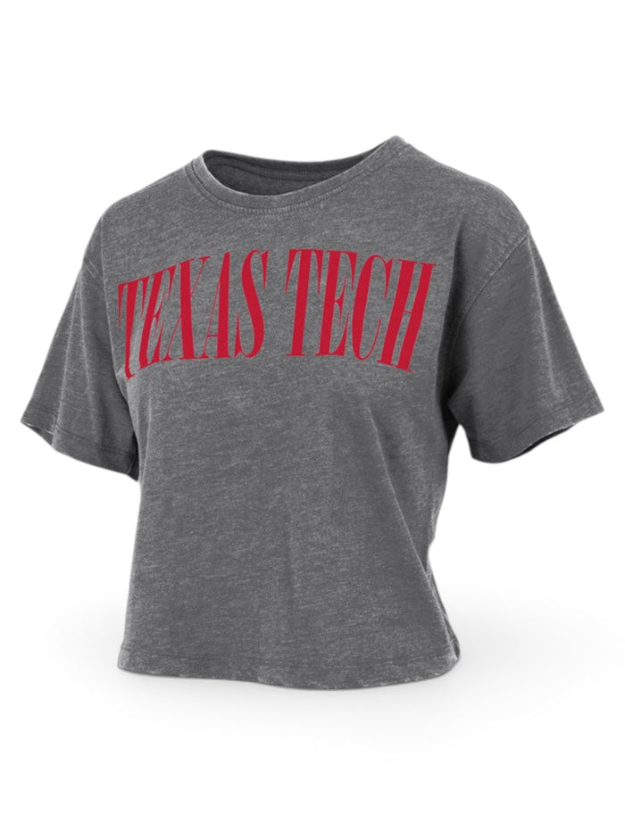 Press Box Texas Tech "Showtime" Vintage Crop Top – Front view