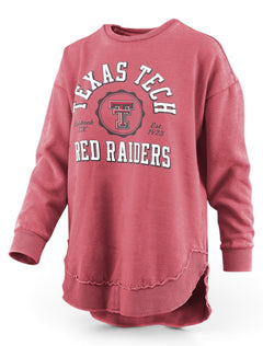 Pressbox Texas Tech Red Raiders "Bishop" Hi Low Hem Crew Pullover – Front view