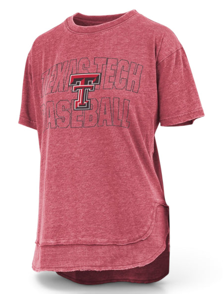 Pressbox Texas Tech Red Raiders "Maxine" Rounded Bottom Vintage Top – Front view