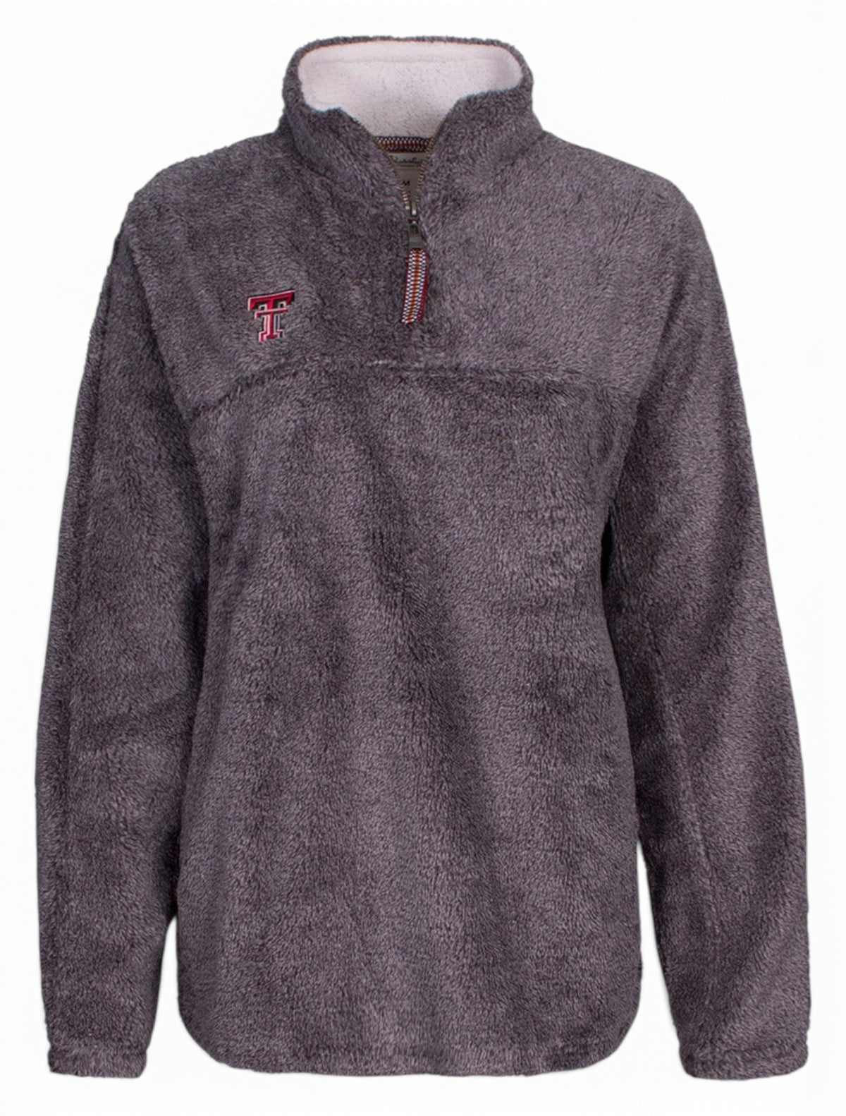 Pressbox Texas Tech "Shaggy" Grey Quarter Zip – Front view