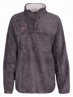 Pressbox Texas Tech "Shaggy" Grey Quarter Zip – Front view
