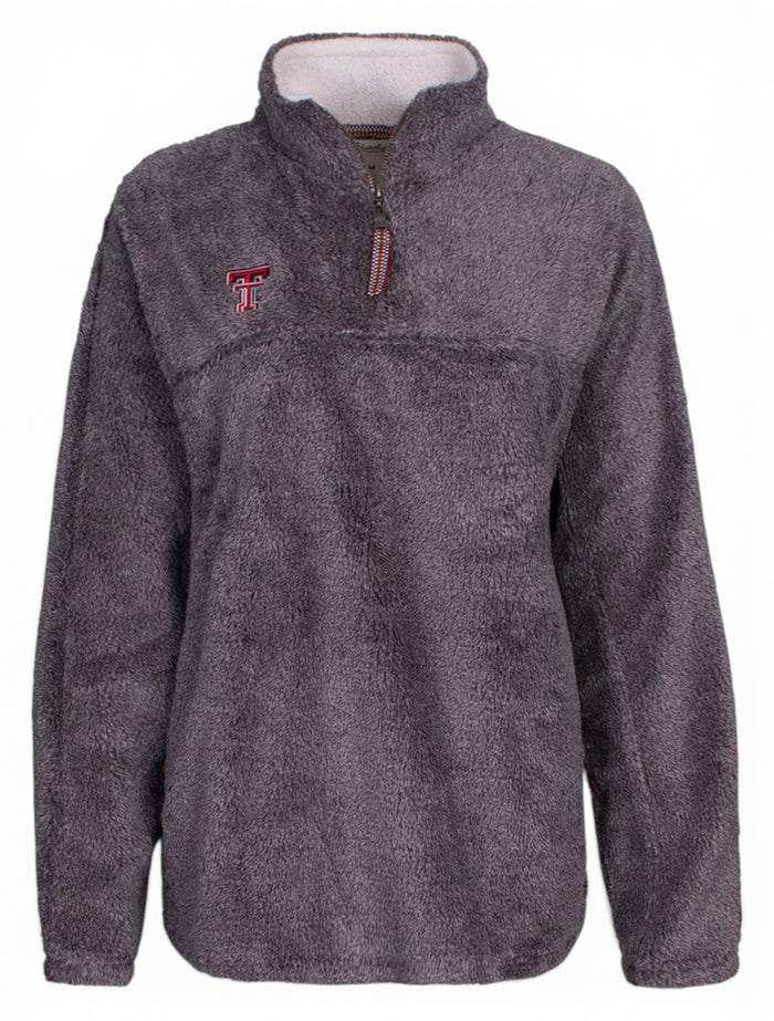 Pressbox Texas Tech "Shaggy" Grey Quarter Zip – Front view