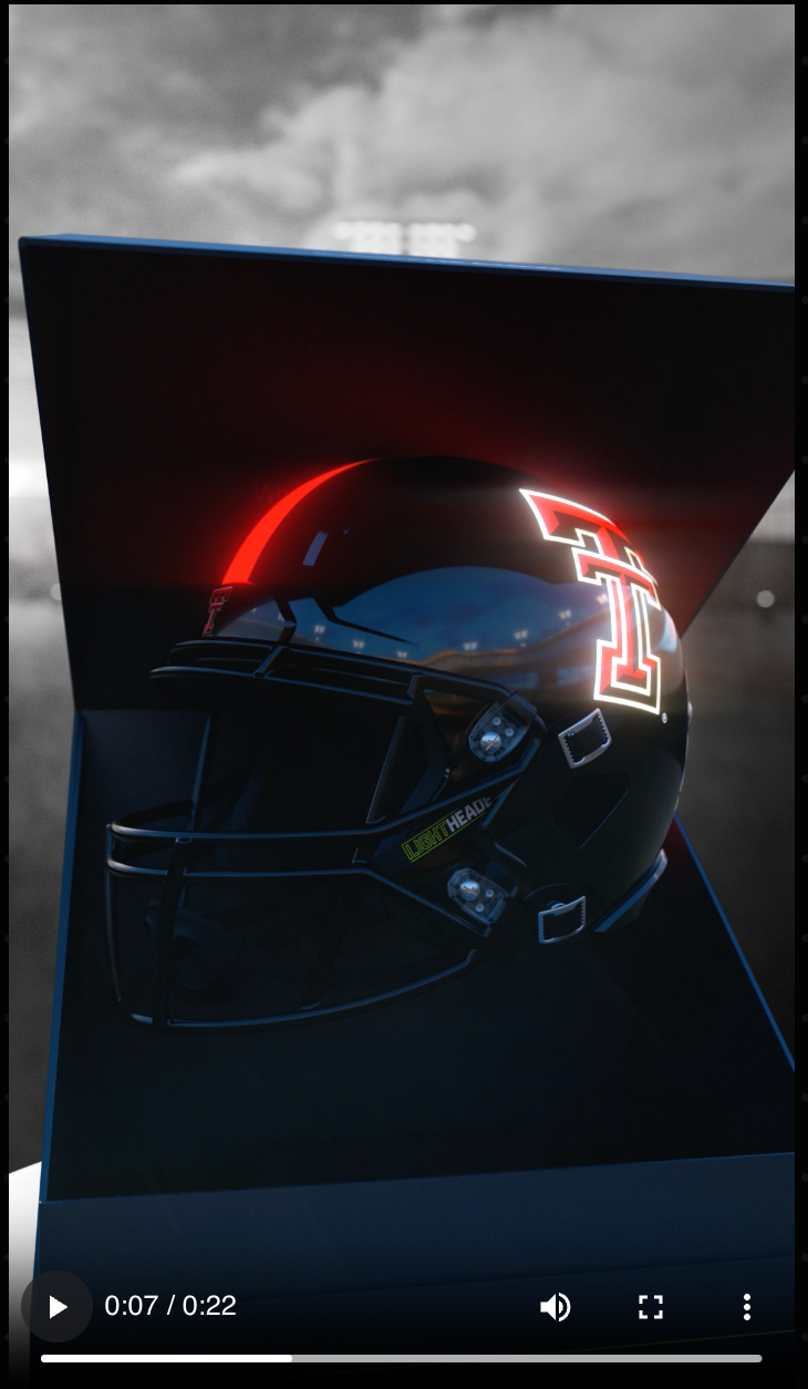 Texas Tech Double T Light Up Helmet