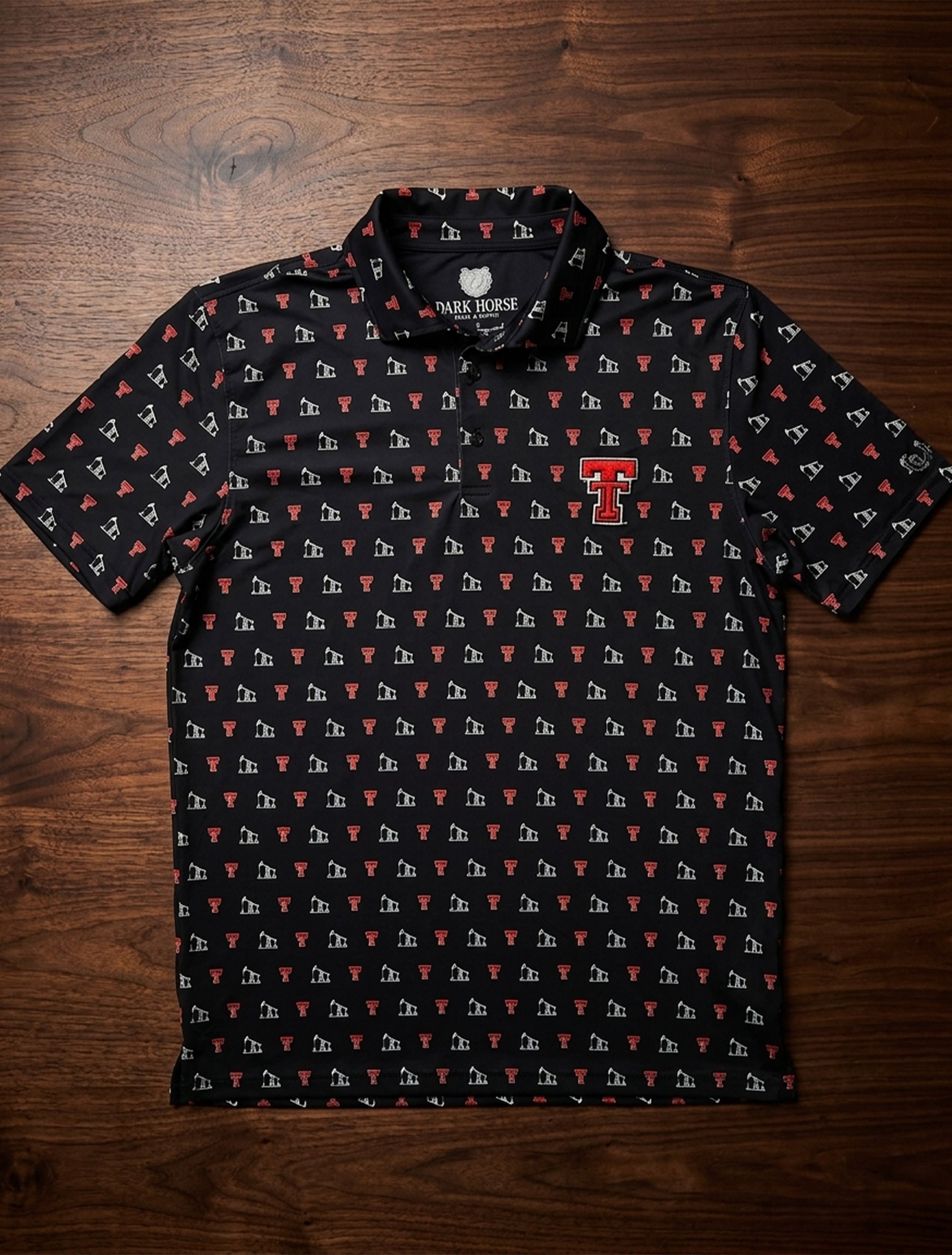 Texas Tech Dark Horse "Pumpjack Mentality" Premium Black Men's Polo