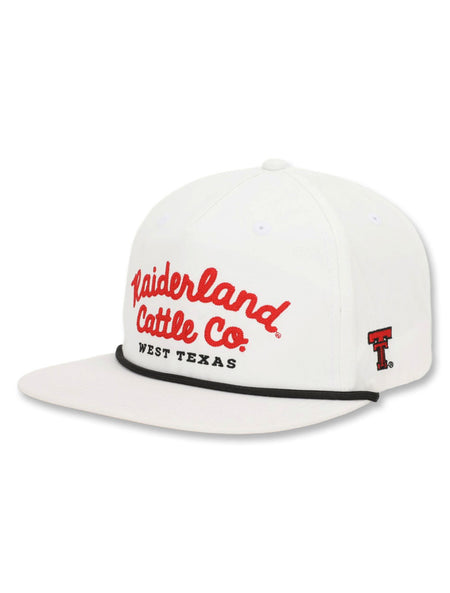 Texas Tech Dark Horse "Raiderland Cattle" Chain White Snapback Cap