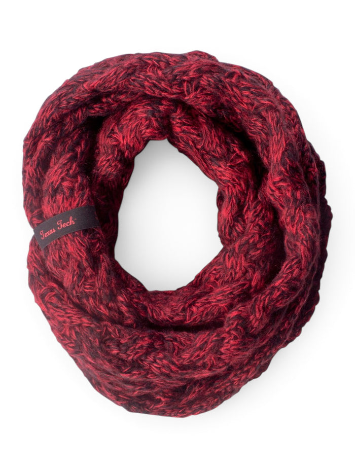 Red and Black Texas Tech Infinity Scarf – Front view