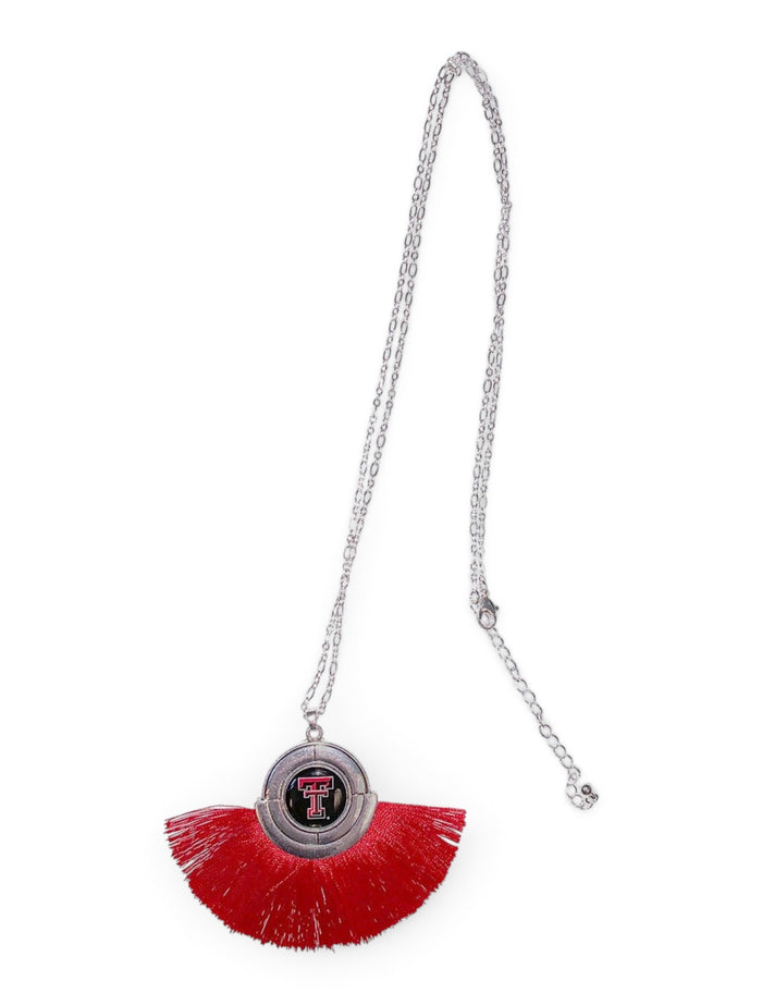 Red Raider Outfitter Texas Tech Silver Double T "No Strings Attached" Necklace – Front view