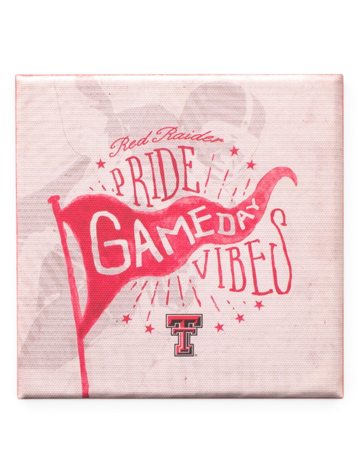 Red Raider Pride Gameday Vibes Shelf Block Canvas – Front view