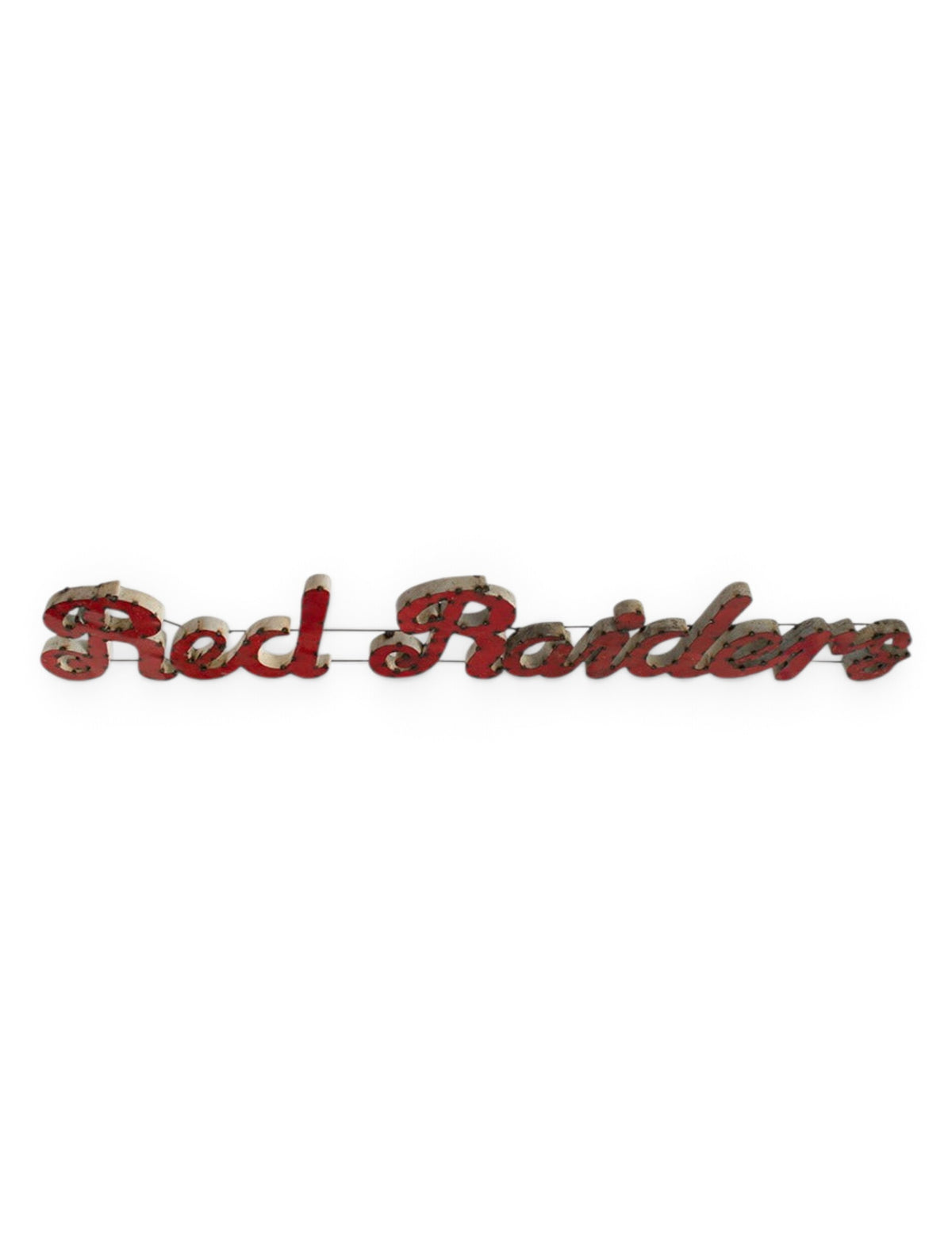Red Raiders Rustic Metal Sign – Detail