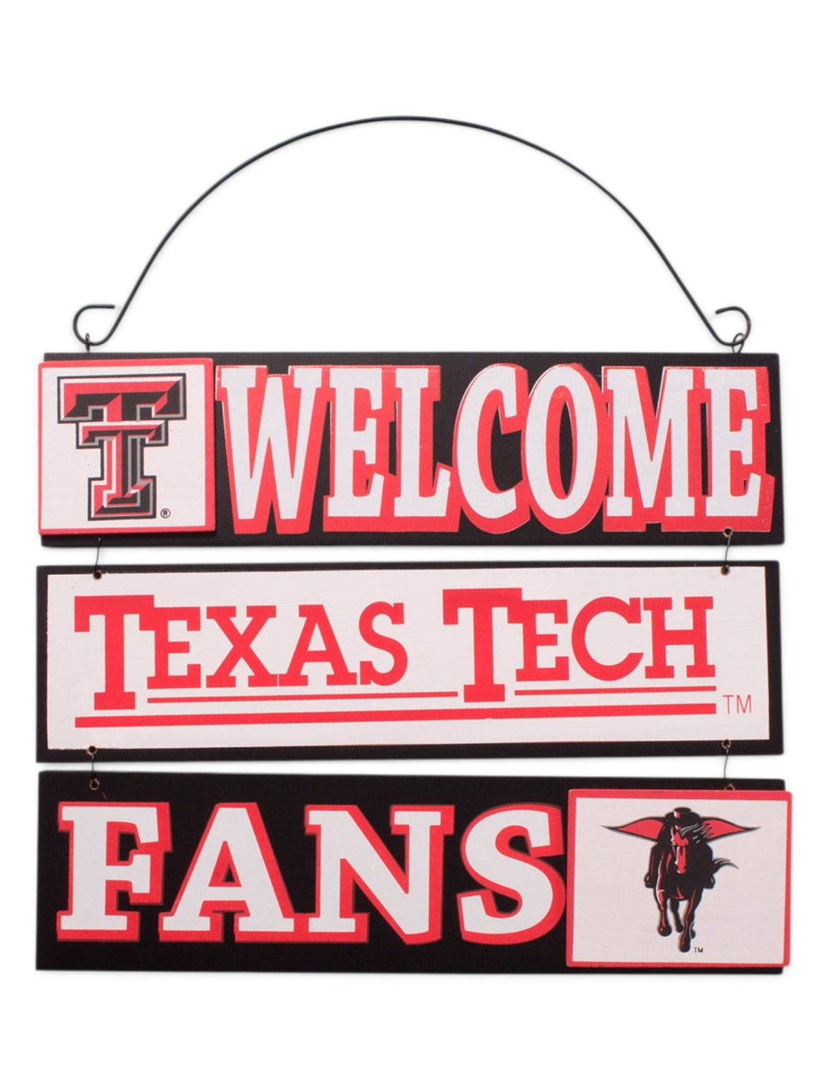 Red Raiders "We Welcome Texas Tech Fans" Wall Sign – Front view