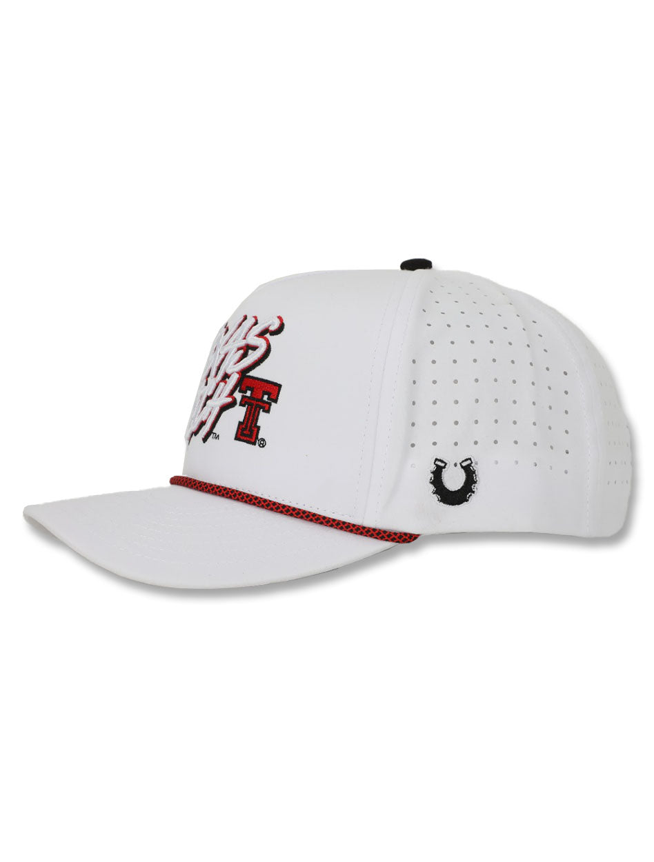 Texas Tech Dark Horse "Retro Splash" White Sport Snapback Cap