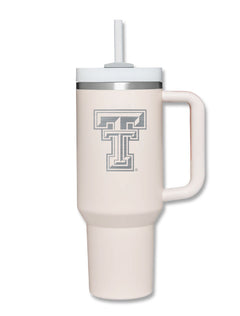 Texas Tech Double T 2.0 40 oz Tumbler with Straw in Rose