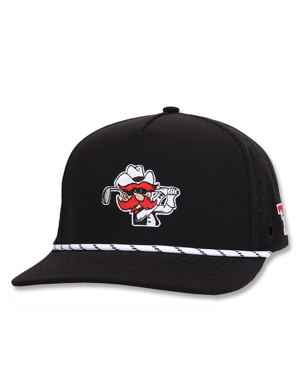 Texas Tech Dark Horse "Raider Red Golf" Black Sport Snapback Cap