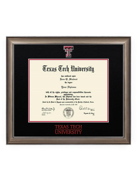 Satin Black and Red Diploma Frame C11 – Front view