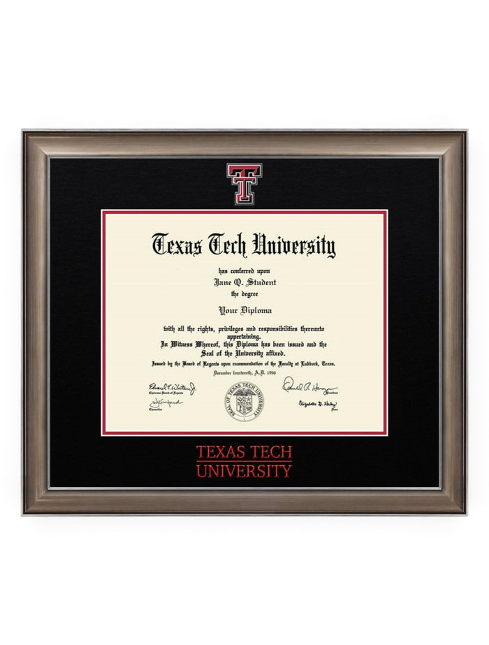 Satin Black and Red Diploma Frame C11 – Front view