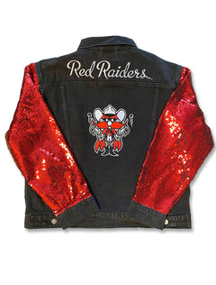 Dark Horse Texas Tech "Sequin" Black Denim Jacket