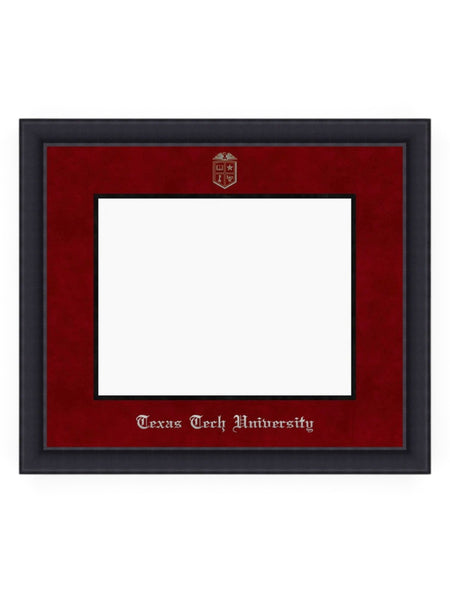 Silver Embossed Black Satin Red Suede Diploma Frame T6 – Front view