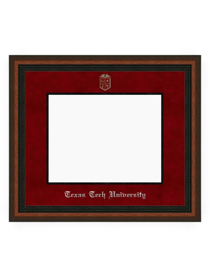 Silver Embossed Mahogany Rope Red Suede Diploma Frame T2 – Front view
