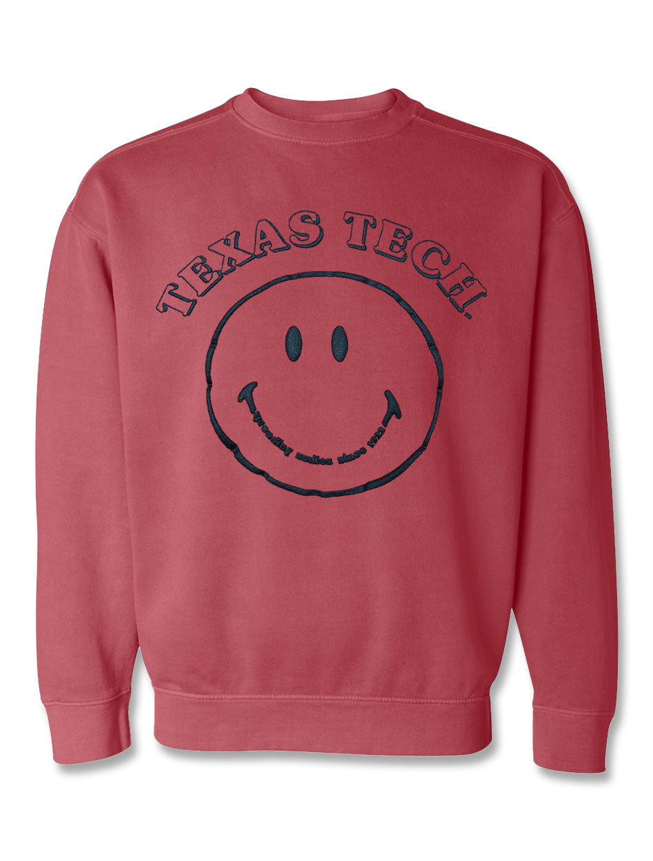 Texas Tech Red Raiders "Smiley Face" Puff Print Comfort Crew