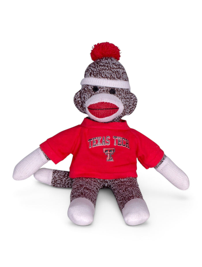 Sock Monkey in Texas Tech Hoodie – Front view