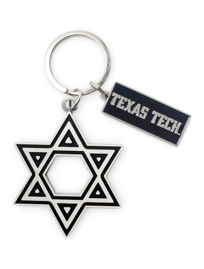 Spirit Products Texas Tech Red Raiders Metal Star of David Keychain – Front view