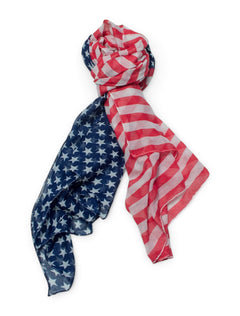 Stars & Stripes Red, White & Blue Scarf - Texas Tech – Front view